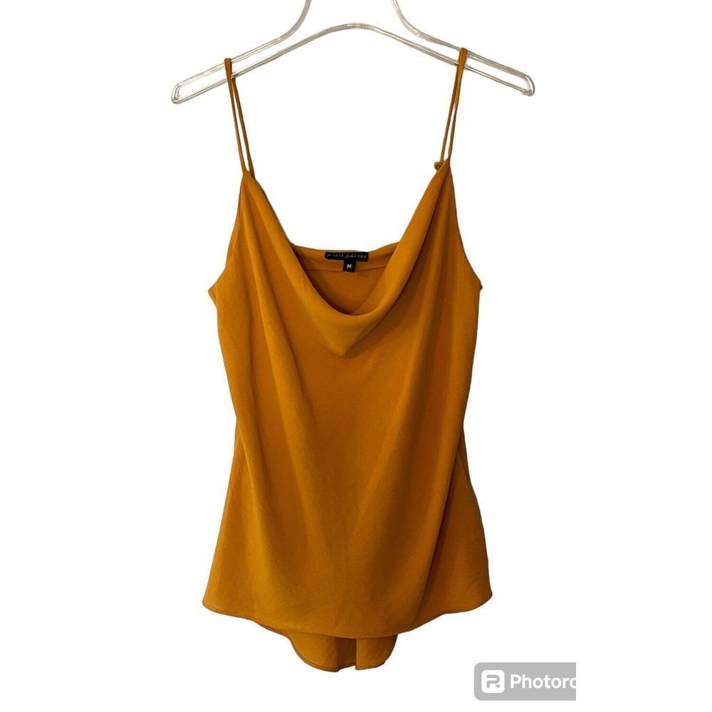 A Love Like You Women's‎ Gold Cowl Neck Cami Top Size Medium Adjustable Straps